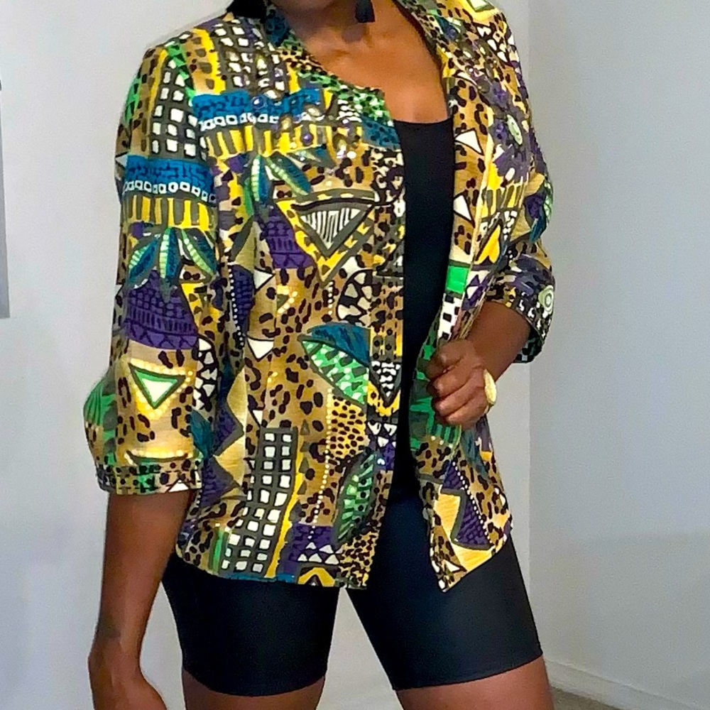 Colorful Abstract Vintage Top Size 1X